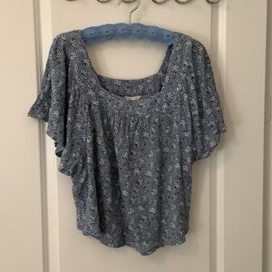 Lucky Brand Blue Floral Blouse